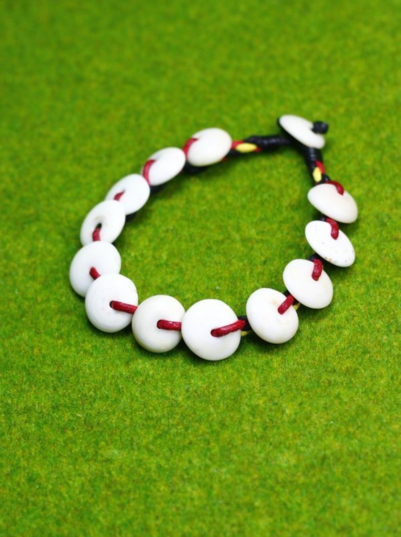 TvT／十字编绳ＰＵＫＡ脚环 - 手链/手环 - 棉．麻 黑色