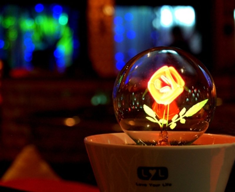 玫瑰花 小夜灯盆栽组 / 圣诞节交换礼物 / 情人节礼物 /告白好帮手 - 灯具/灯饰 - 玻璃 多色