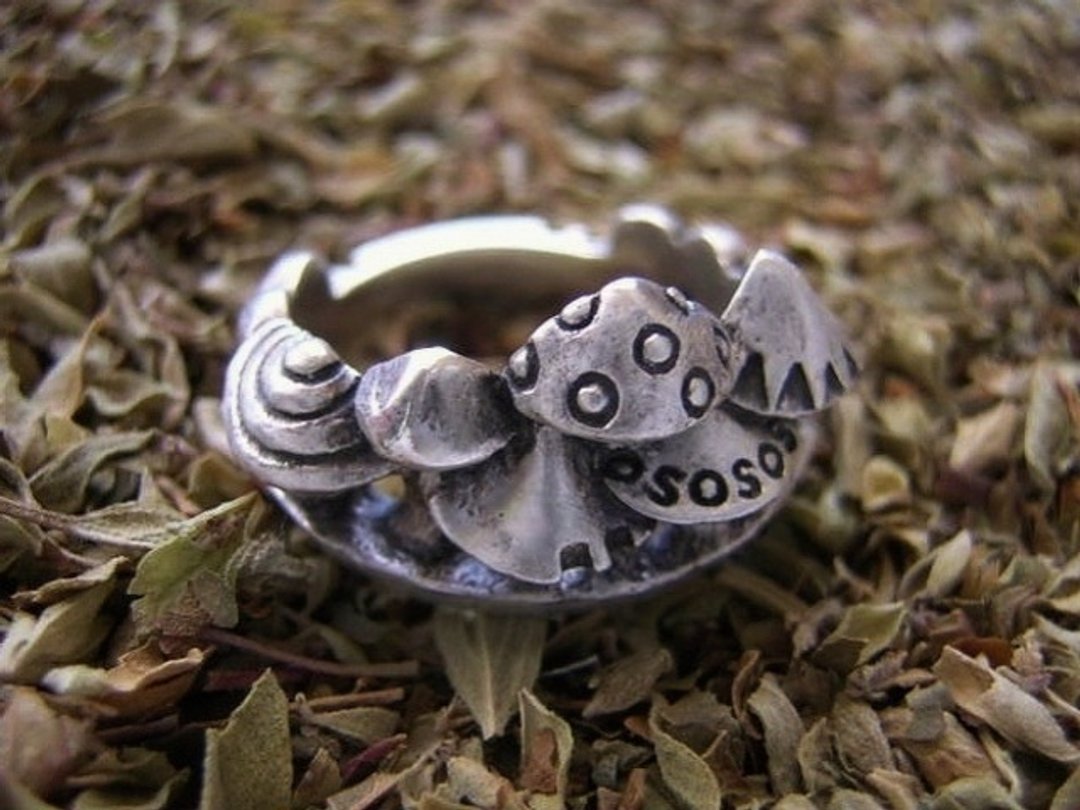 fungus forest ( mushroom rabbit silver jewelry ring 蘑菇 蘑 菇 菌 兔 兎 指环 指環 戒指 銀 ) - 戒指 - 其他金属 