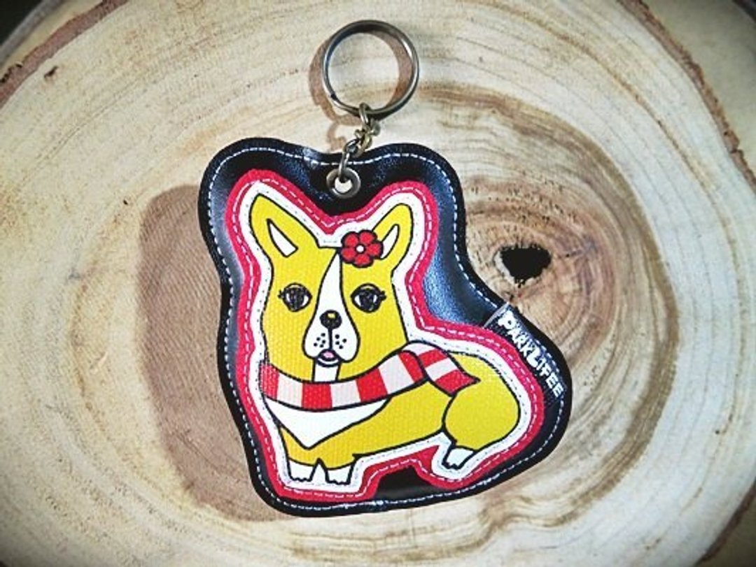 看门犬锁圈-柯基犬(现货) - 吊饰 - 真皮 