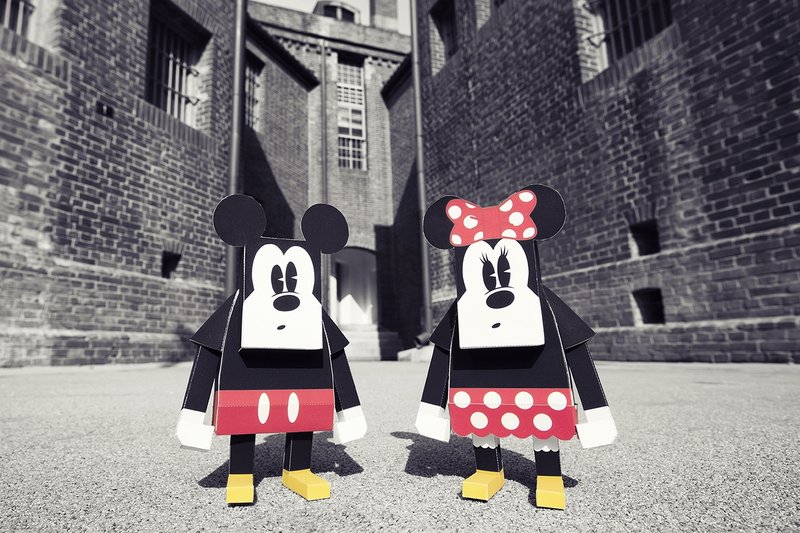 创意 纸 模型 玩具 公仔 MOMOT  [ 迪士尼 系列 ]  Mickey Mouse 米奇 - 其他 - 纸 黑色