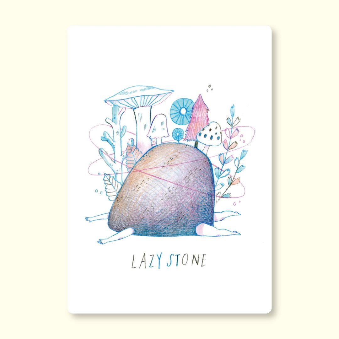 Lazy stone 明信片 - 卡片/明信片 - 纸 粉红色
