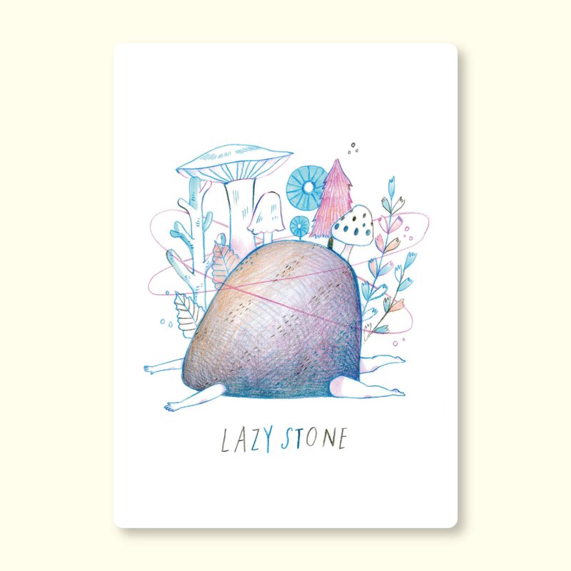 Lazy stone 明信片 - 卡片/明信片 - 纸 粉红色