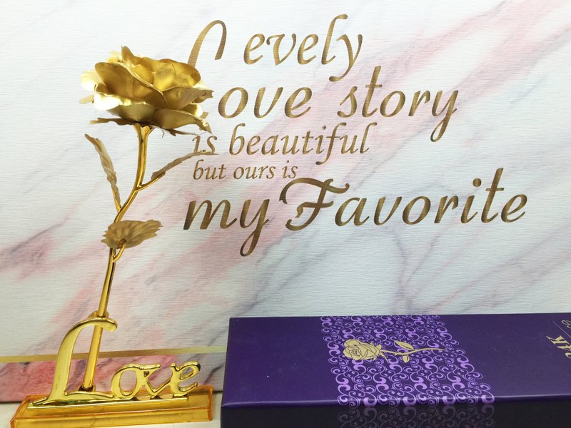 限时贩售 - 24k 金箔 玫瑰花 - 摆饰 - 其他材质 多色