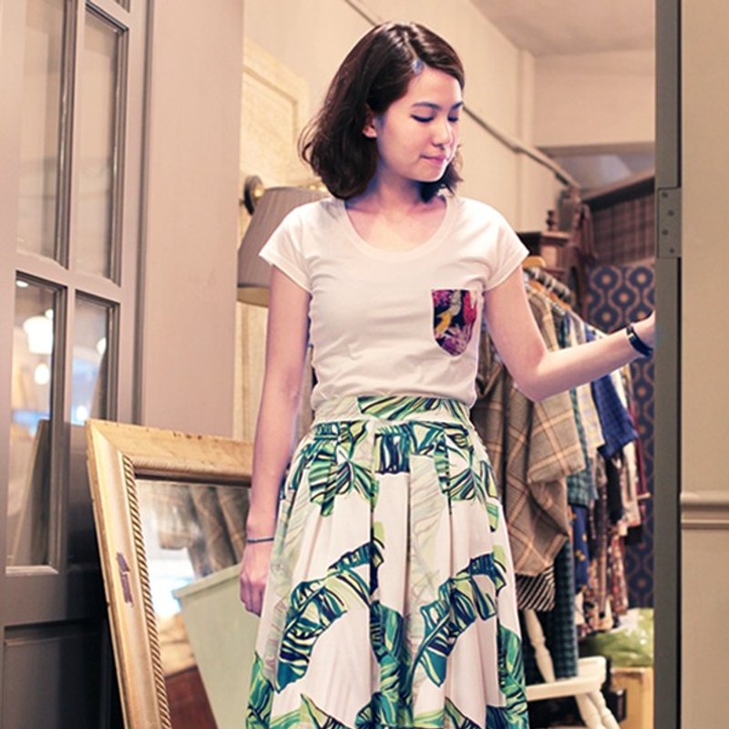 白棕榈叶圆裙 - 裙子 - 其他材质 