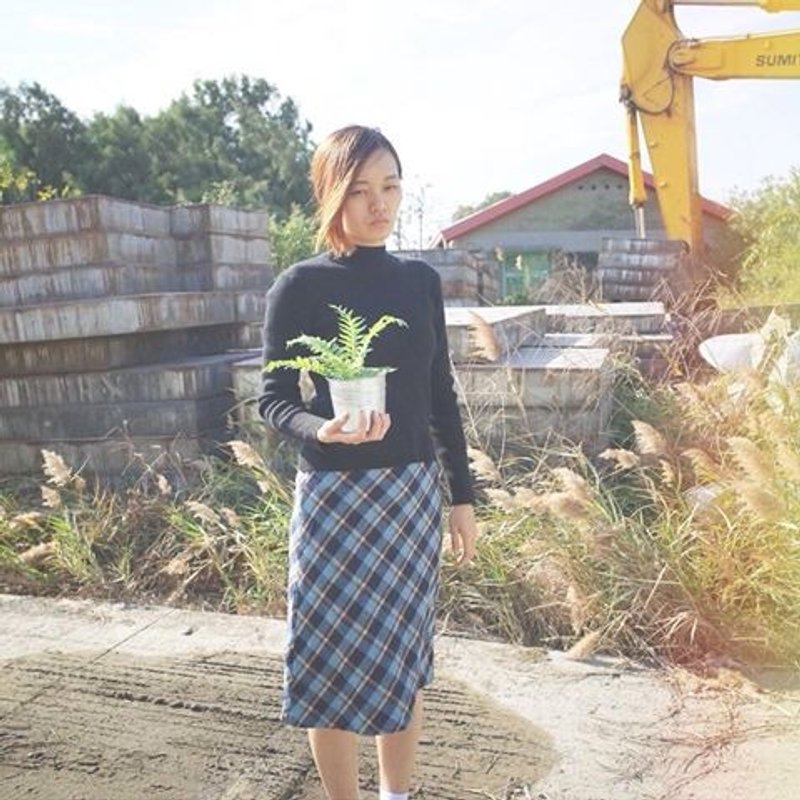 │千金难买早知道│蓝格纹VINTAGE/MOD'S - 裙子 - 其他材质 