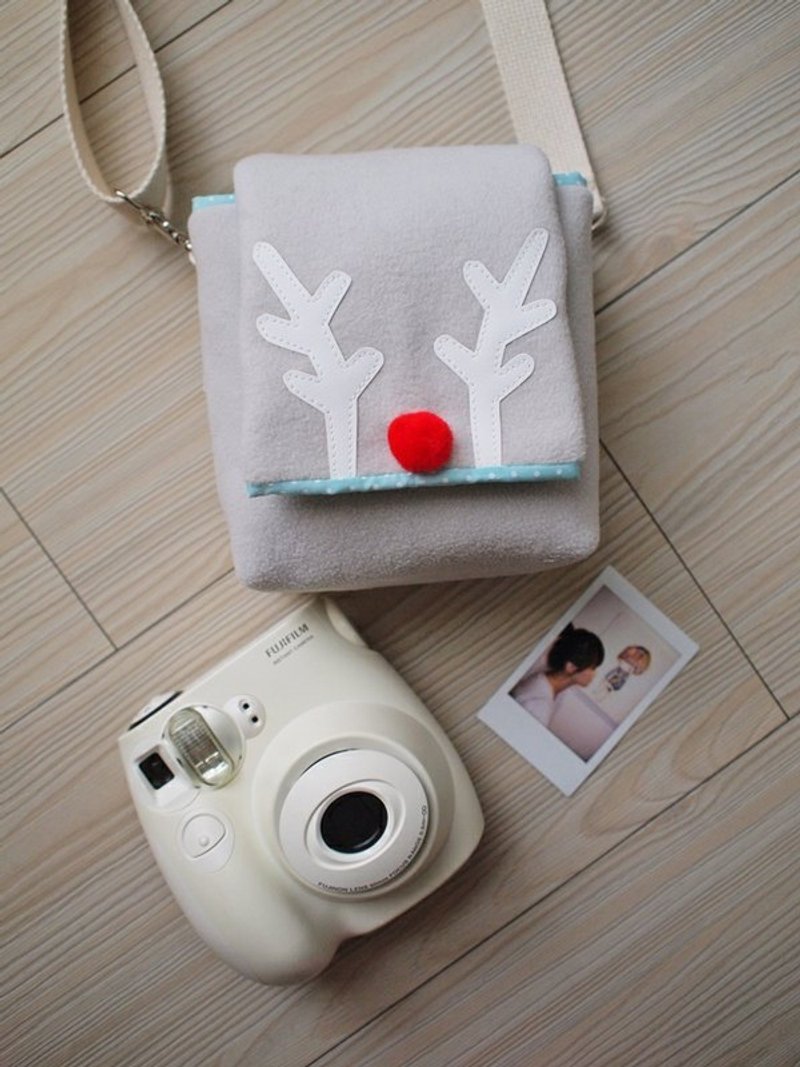 hairmo。大鼻麋鹿毛料拍立得相机包侧背款-灰(mini系列)+ - 相机包/相机袋 - 其他材质 灰色