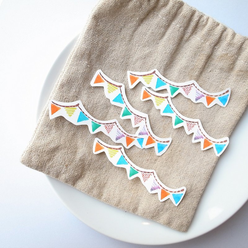 Bon Bon Stickers 欢乐旗帜 贴纸 5入 - 贴纸 - 纸 多色