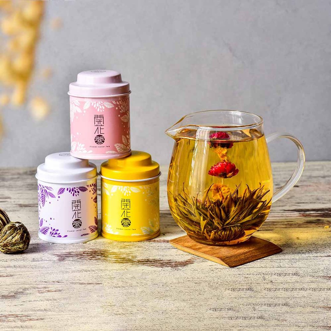 【开花茶】工艺花茶_会开花的茶1入精致罐装(六款花型) - 茶 - 其他材质 白色