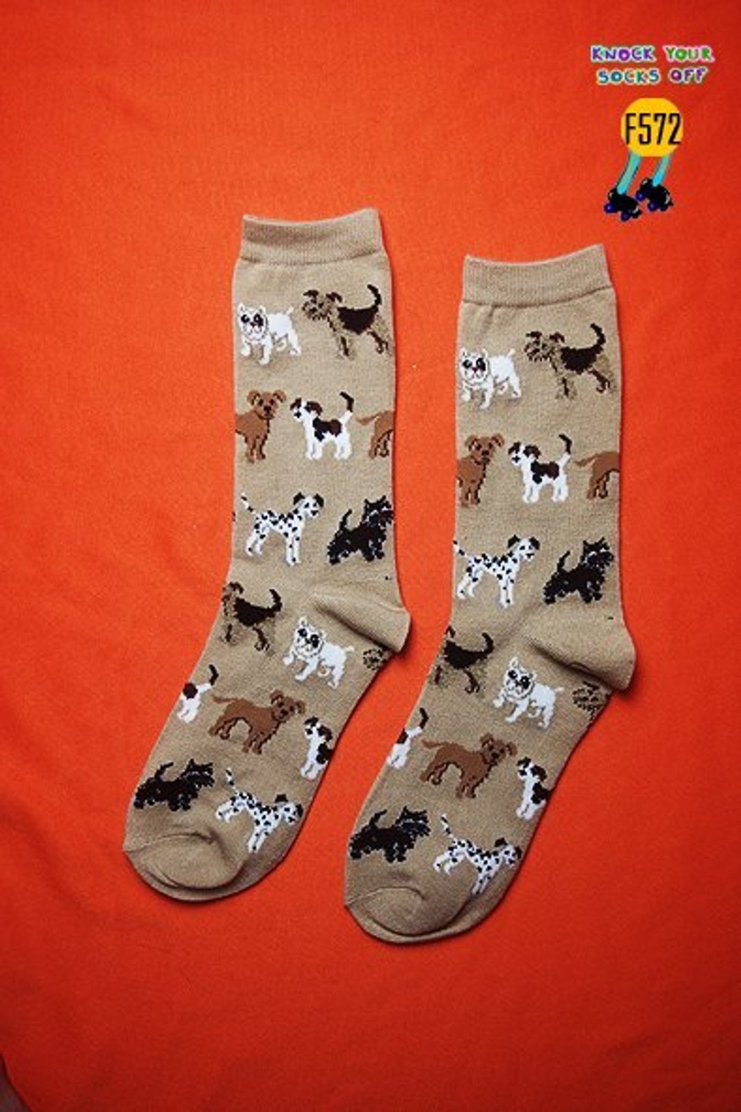 狗狗袜!!夏漪眺=knock your socks off !! - 袜子 - 其他材质 卡其色