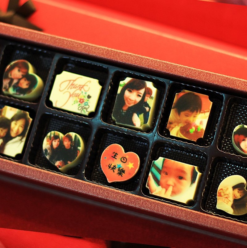 幸福可可-定制12入照片巧克力 - 巧克力 - 新鲜食材 红色