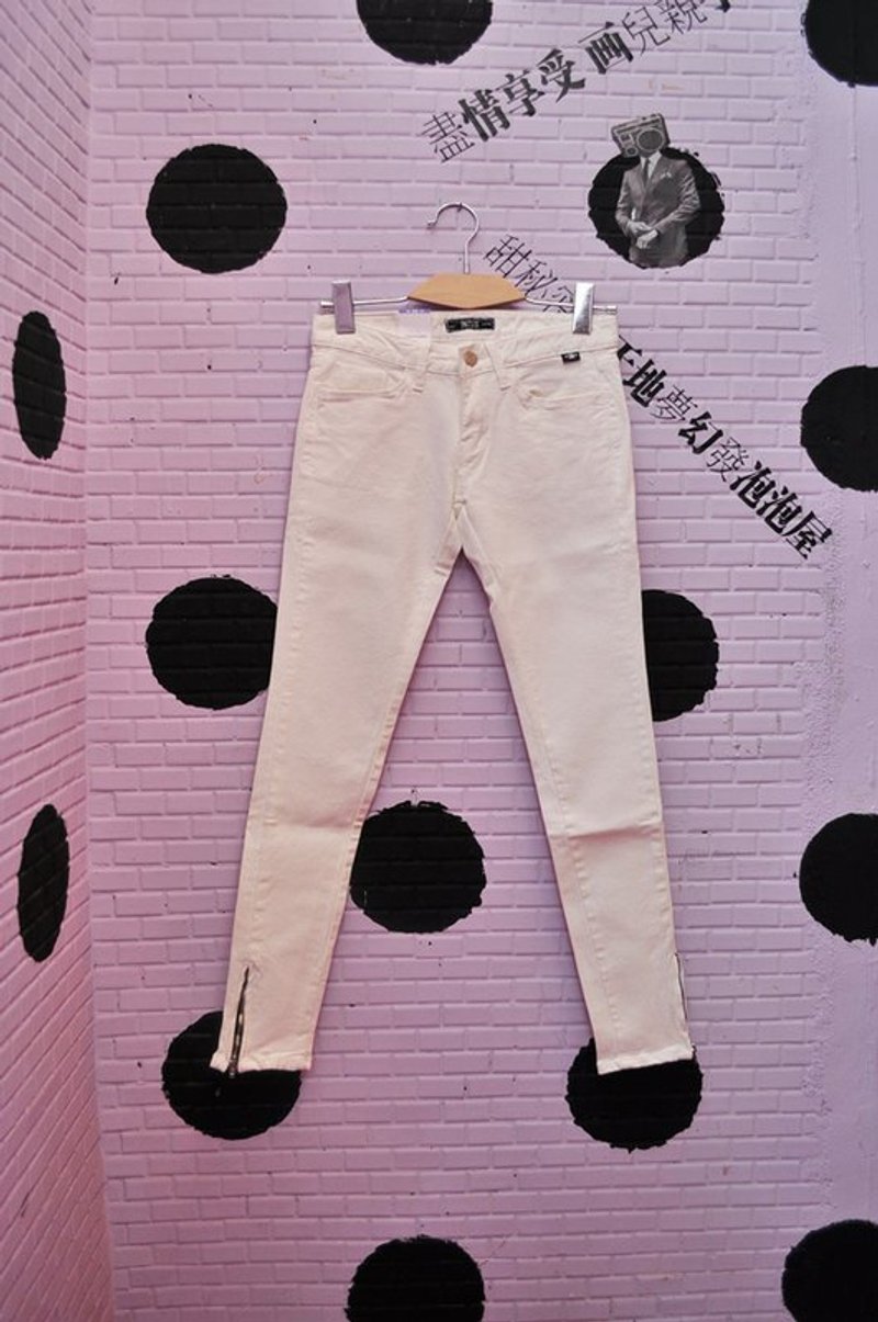 紧身派对．显瘦牛仔裤 - 女装长裤 - 其他材质 白色