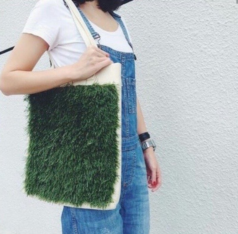 草皮托特包 - 侧背包/斜挎包 - 棉．麻 绿色
