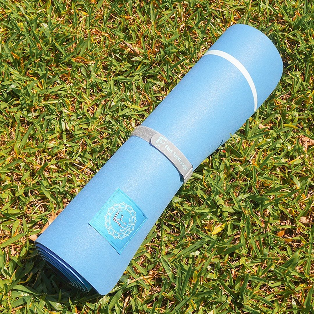 Fun Sport yoga I'm太阳花双优瑜珈垫-太阳花图腾版(送束带+瑜珈背袋)/NR+TPE yoga mat - 瑜珈垫 - 橡胶 蓝色