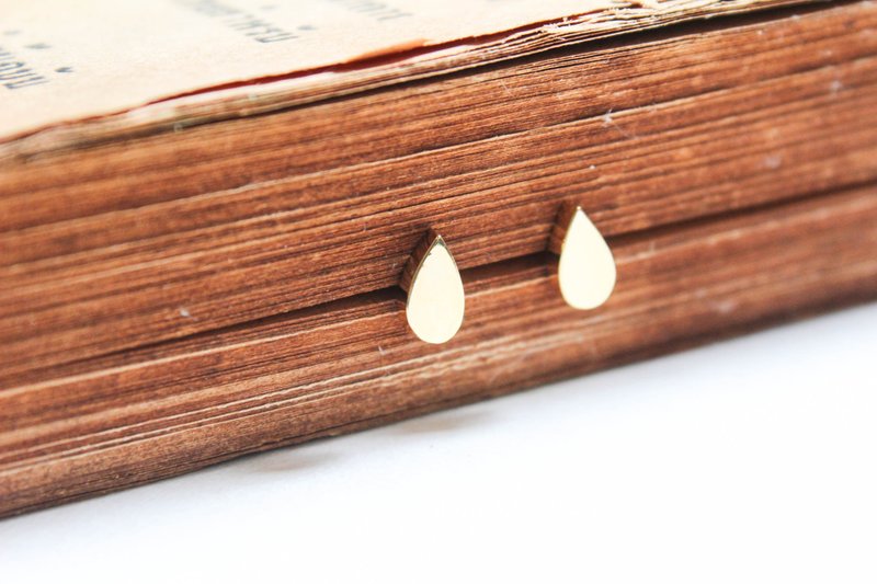 水滴黄铜耳环 - 耳环/耳夹 - 其他材质 