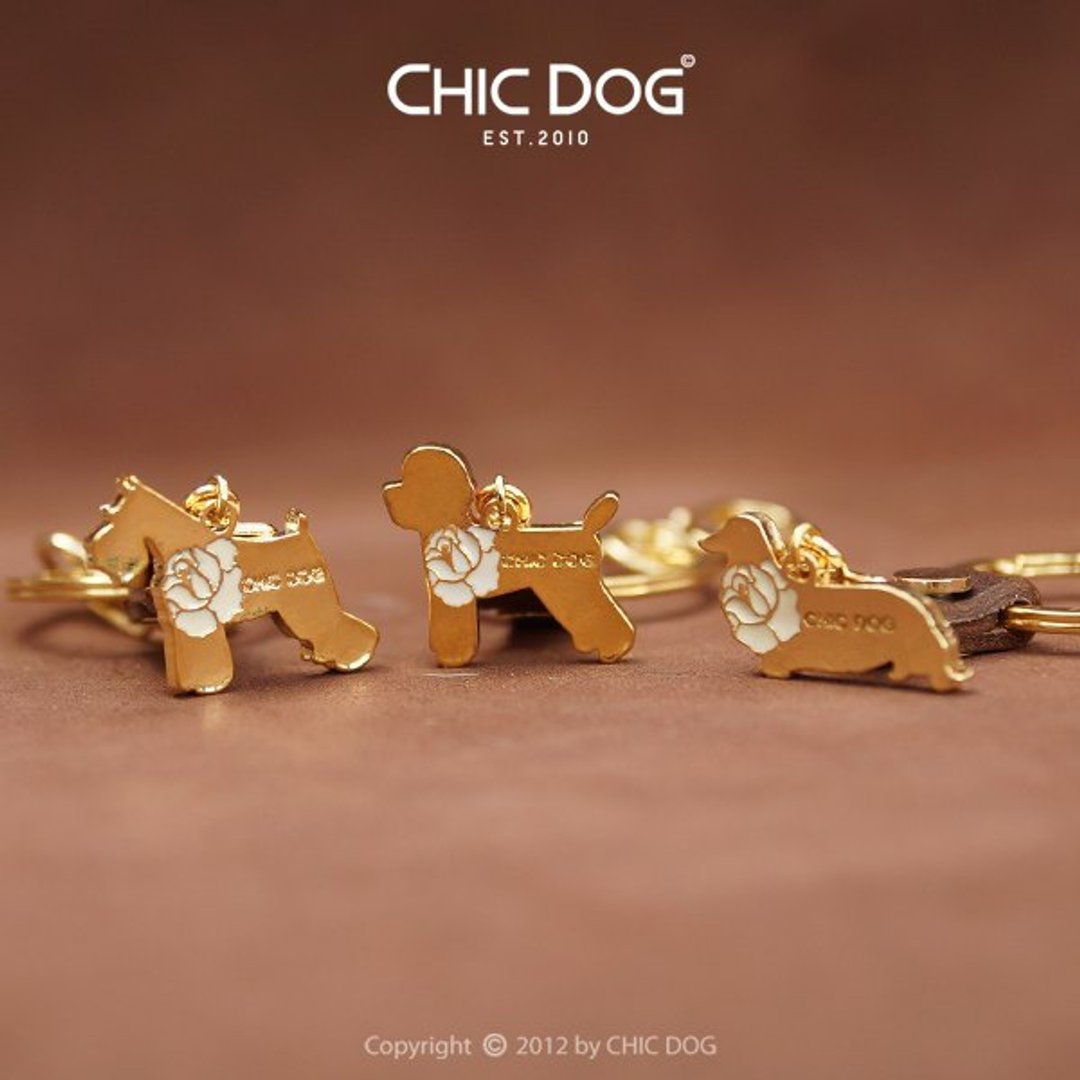 ♥绝版品♥ CHIC DOG宠物军团钥匙圈(金底雕花) - 其他 - 其他金属 黄色