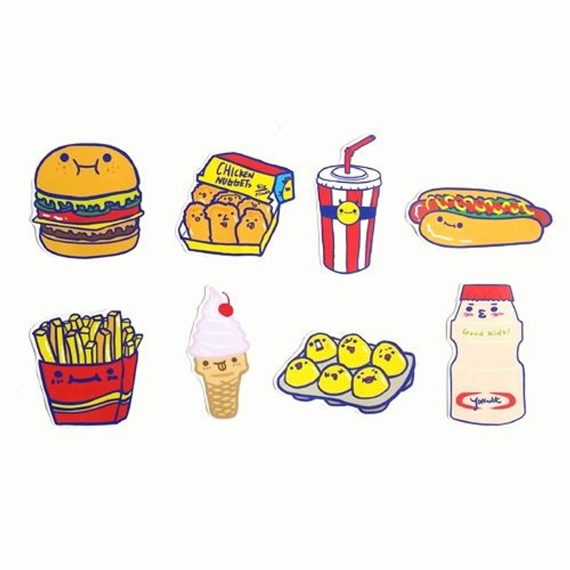 1212玩乐设计 逗趣到处贴 防水贴纸-好好吃贴纸组合 - 贴纸 - 防水材质 橘色