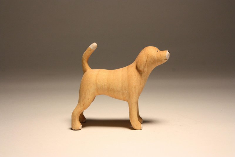 疗愈系木雕小动物_狗狗Dog (原木手工雕刻) - 摆饰 - 木头 金色