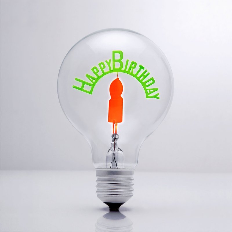 DarkSteve“演活生命”- 设计师灯泡 - 生日快乐球灯泡 Edison-Style 爱迪生灯泡: 1 个 (纯灯泡) - 灯具/灯饰 - 玻璃 红色