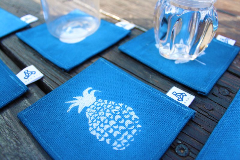 手作蓝染杯垫 / 果子 - 杯垫 - 其他材质 蓝色