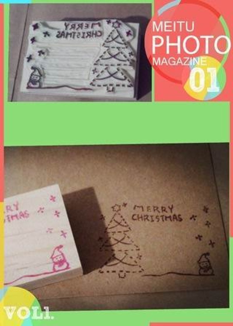 手刻章>>圣诞雪花飘 - 木工/竹艺/纸艺 - 木头 红色