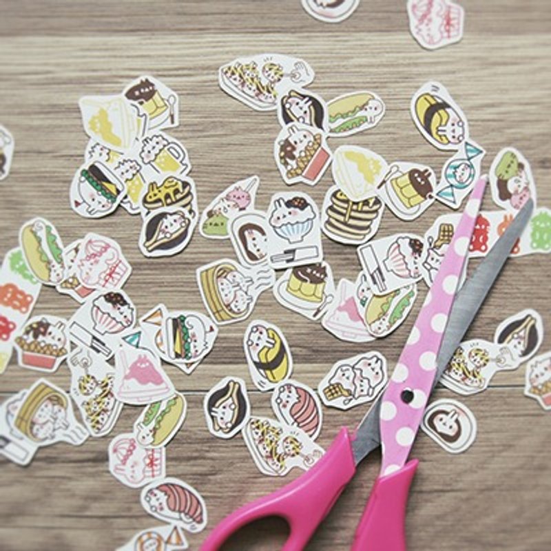 喵兔料理室 无轧线模造贴纸 AB二款 - 贴纸 - 纸 