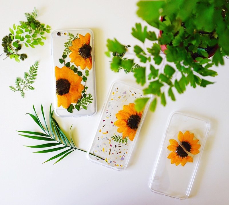 太阳花的姿态// 植物标本 押花手机壳 iphone 5/5s/SE/6/6s/6 plus/6s plus/7/7plus/Samsung S4/S5/S6/S6Edge/S7/S7Edge/Note3/Note4/Note5 - 手机壳/手机套 - 硅胶 白色