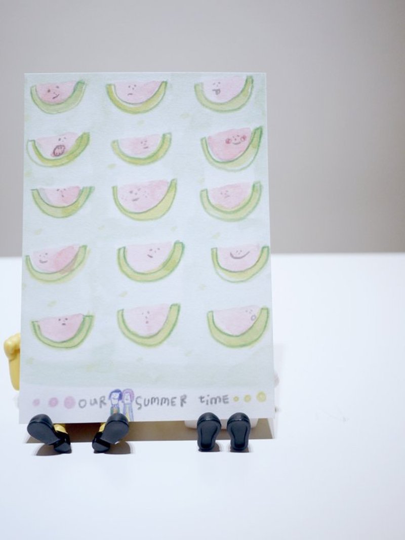 西瓜好朋友/明信片 - 卡片/明信片 - 纸 绿色