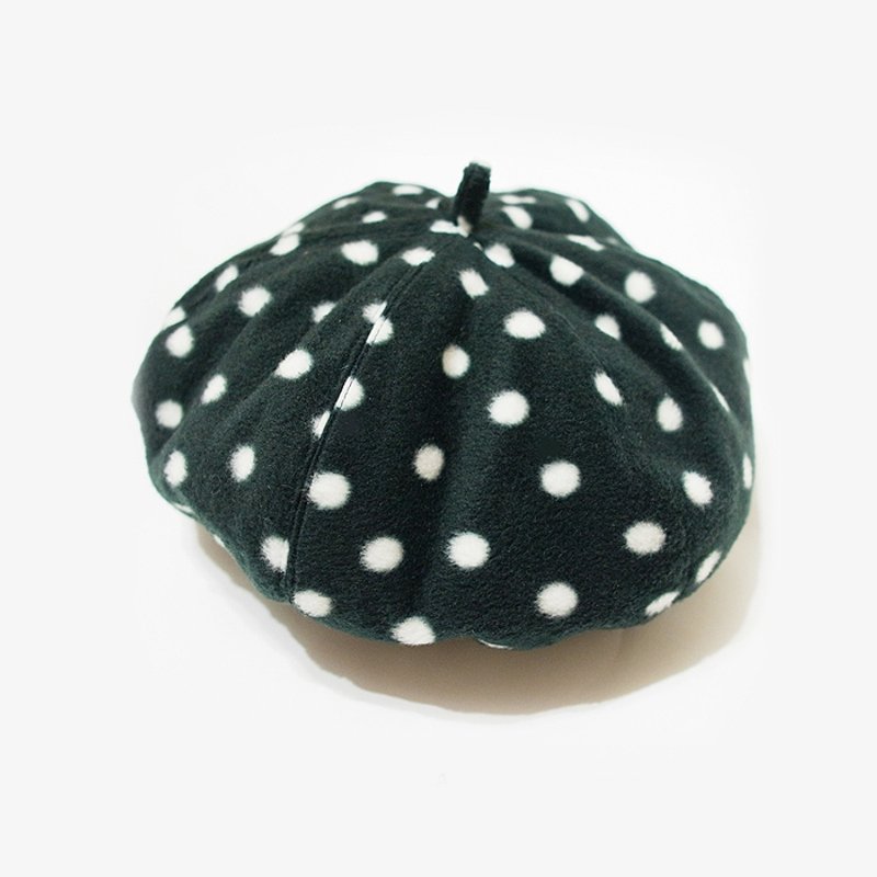 A MERRY HEART♥黑白点毛毛南瓜帽 - 帽子 - 其他材质 黑色