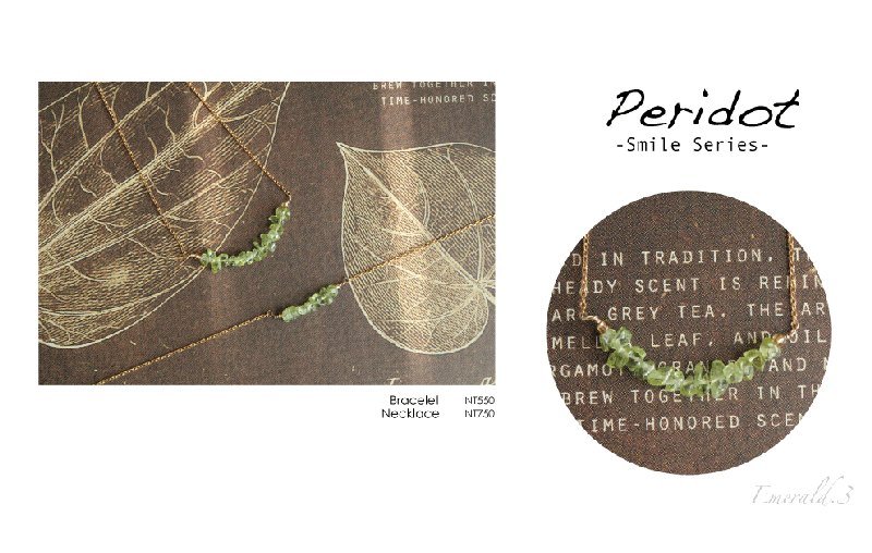 【Emerald.3】橄榄石微笑了项链手链组 - 项链 - 宝石 绿色