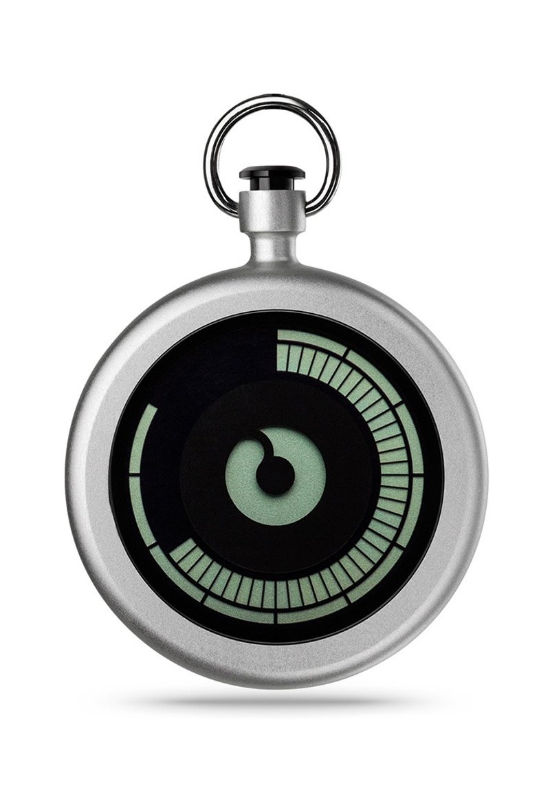 <电子夜光显示> 宇宙泰坦系列怀表 TITAN(银色/Chrome) ) - 颈链 - 其他金属 灰色