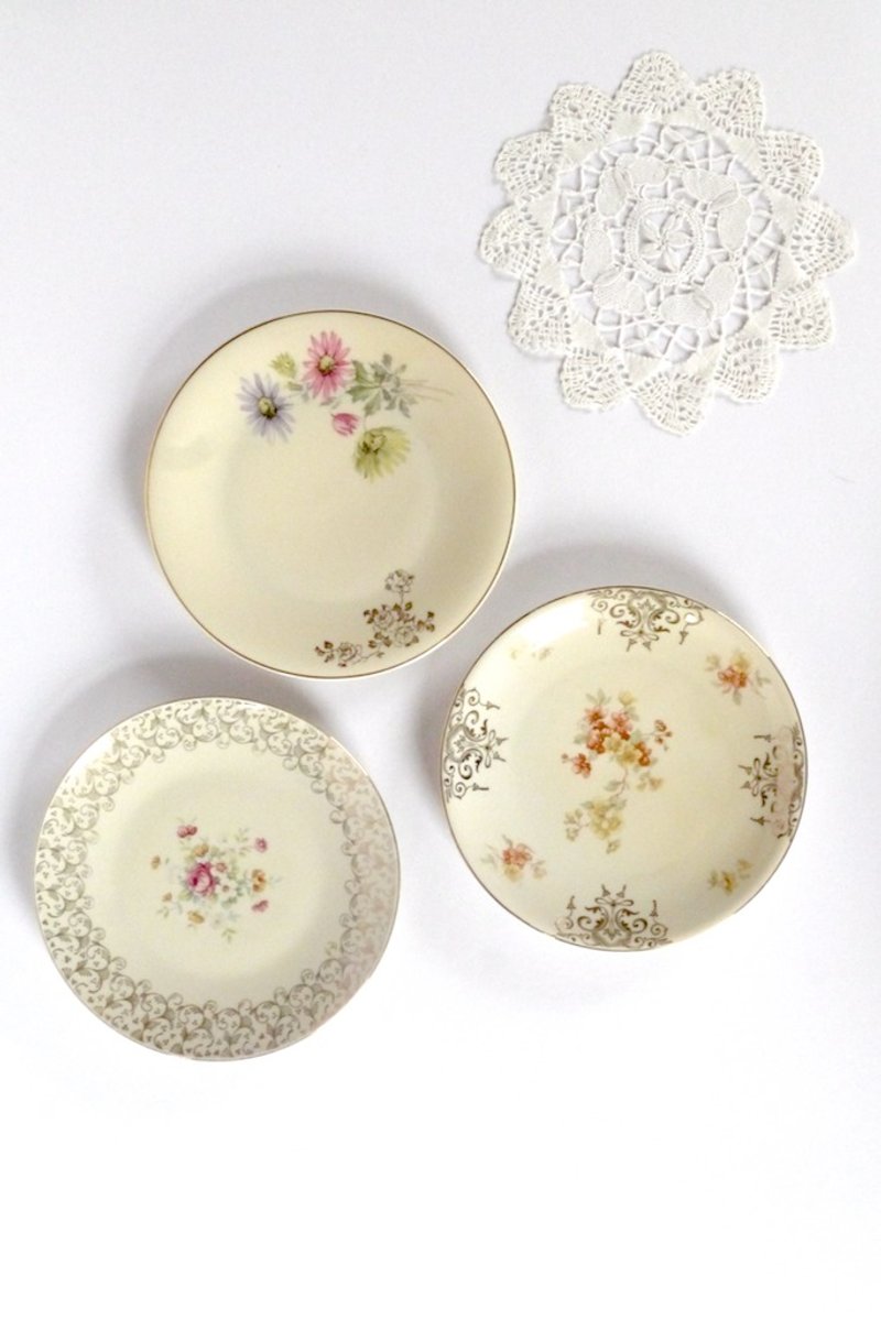 Shabby Chic 餐盘组 - 浅碟/小碟子 - 其他材质 粉红色