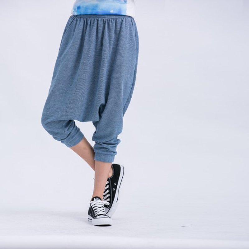 Thomas 细条大裆裤/蓝 - 女装长裤 - 棉．麻 蓝色