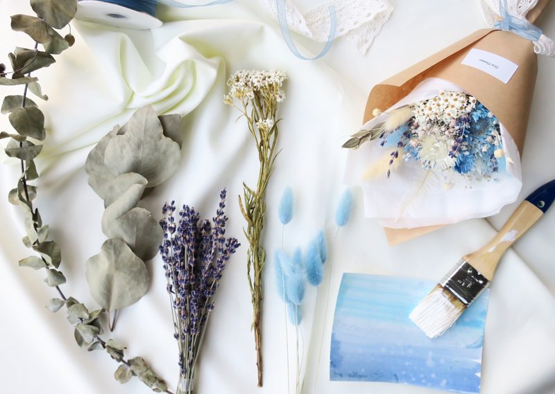 ▫One 花筒▫  海底梦境 水蓝干燥花束 - 植栽/盆栽 - 植物．花 绿色