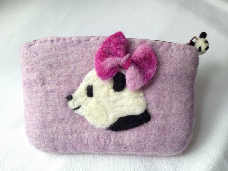 羊毛毡熊猫拉链袋 - 其他 - 羊毛 紫色