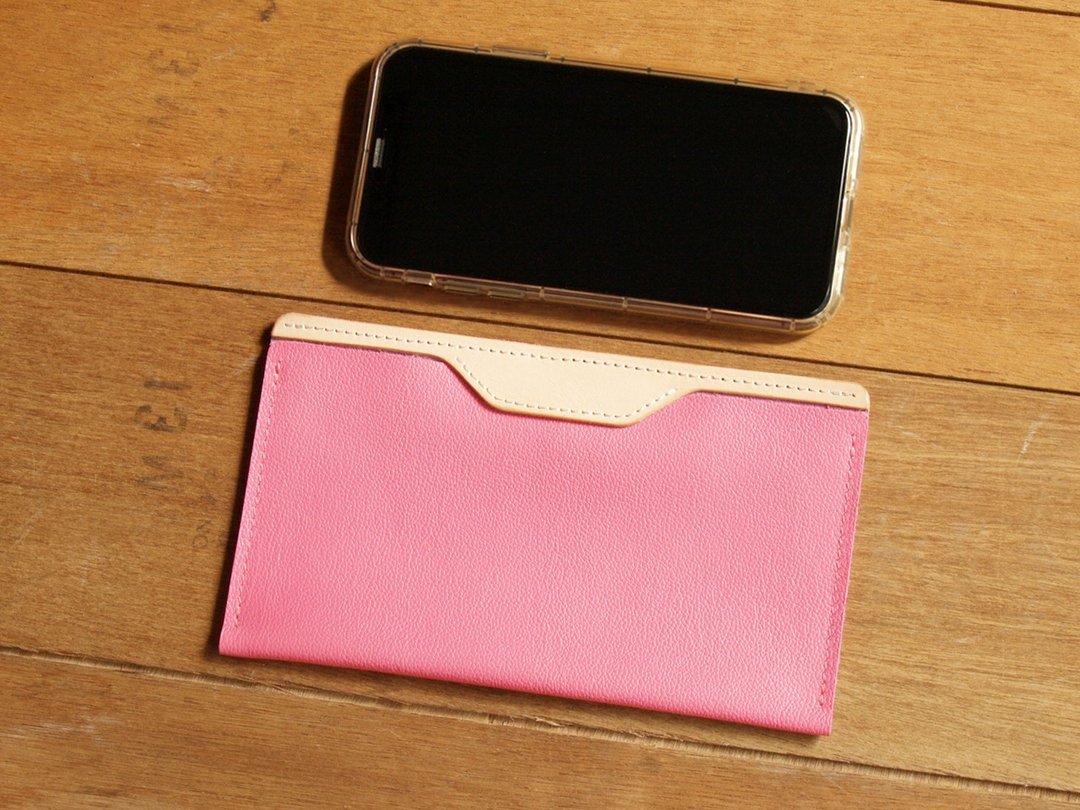 iPhone 14 Pro Max 真皮手机壳套(英文刻印/礼物包装)Peach Pink - 手机壳/手机套 - 真皮 粉红色