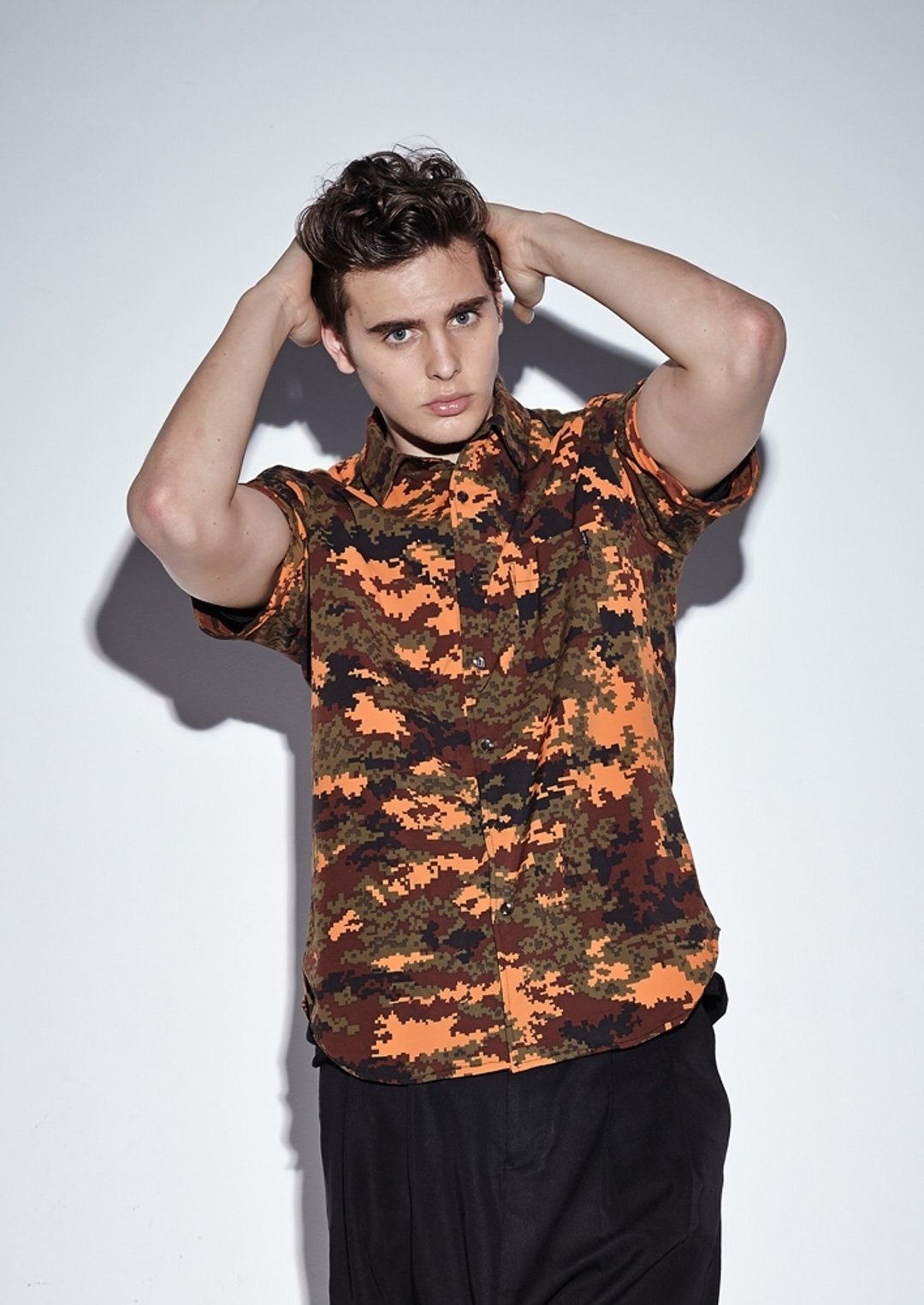 Stone'As Digital Camo Shirt / 数位 迷彩 短袖 衬衫 - 男装衬衫 - 其他材质 橘色
