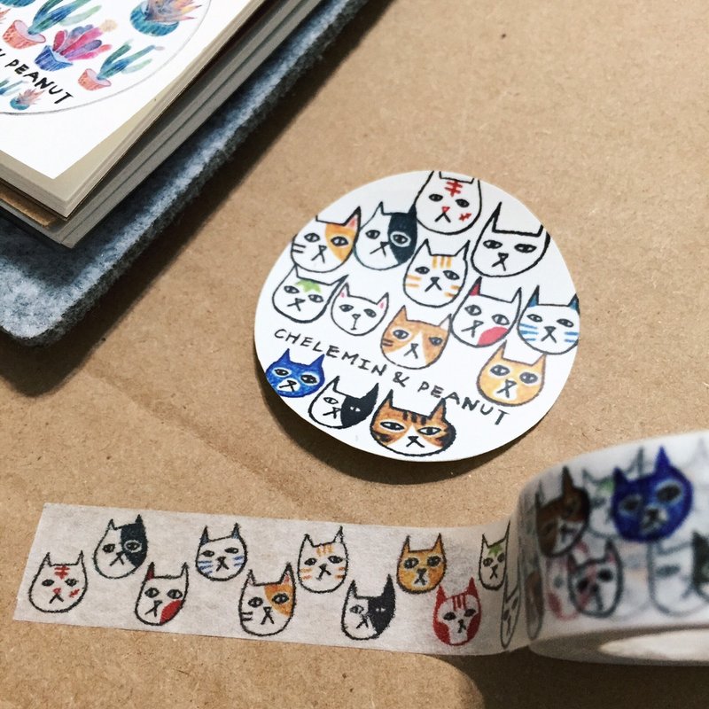 土豆猫咪纸胶带 chelemin&peanut - 纸胶带 - 纸 多色