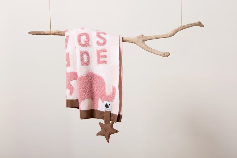 ABC动物饼干有机棉婴儿毯子_粉色 - 围嘴/口水巾 - 其他材质 紫色