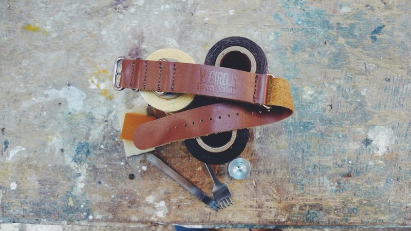 啡色Wood 01 Zulu 皮军用表带 - 女表 - 真皮 咖啡色