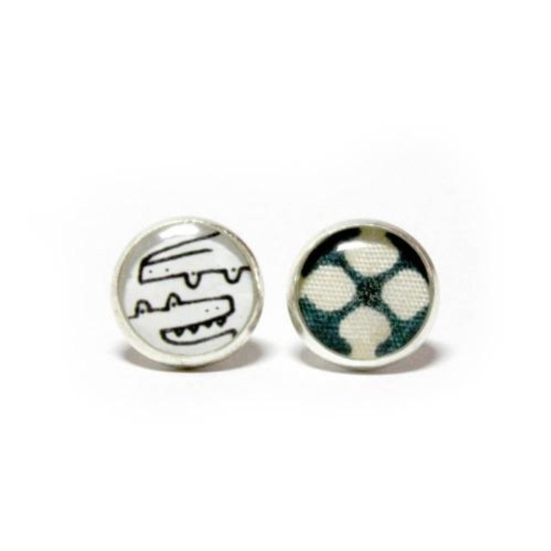 {香港独立设计品牌&dear} 侏儒鳄 dwarf crocodile 耳环 - 耳环/耳夹 - 其他金属 白色