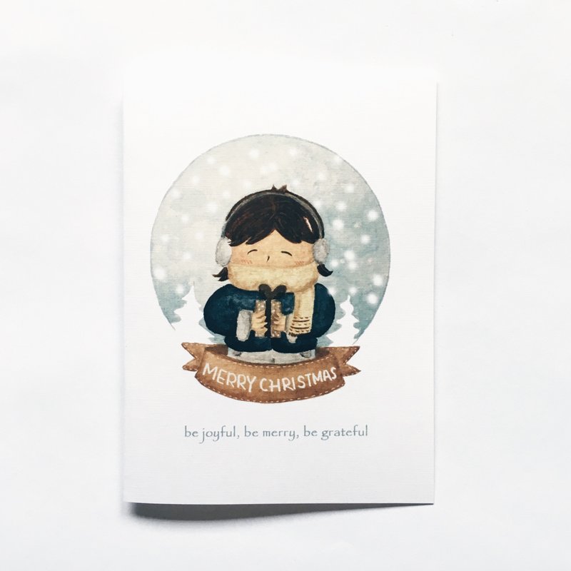 【限量款】温馨手绘耶诞卡 - 卡片/明信片 - 纸 白色