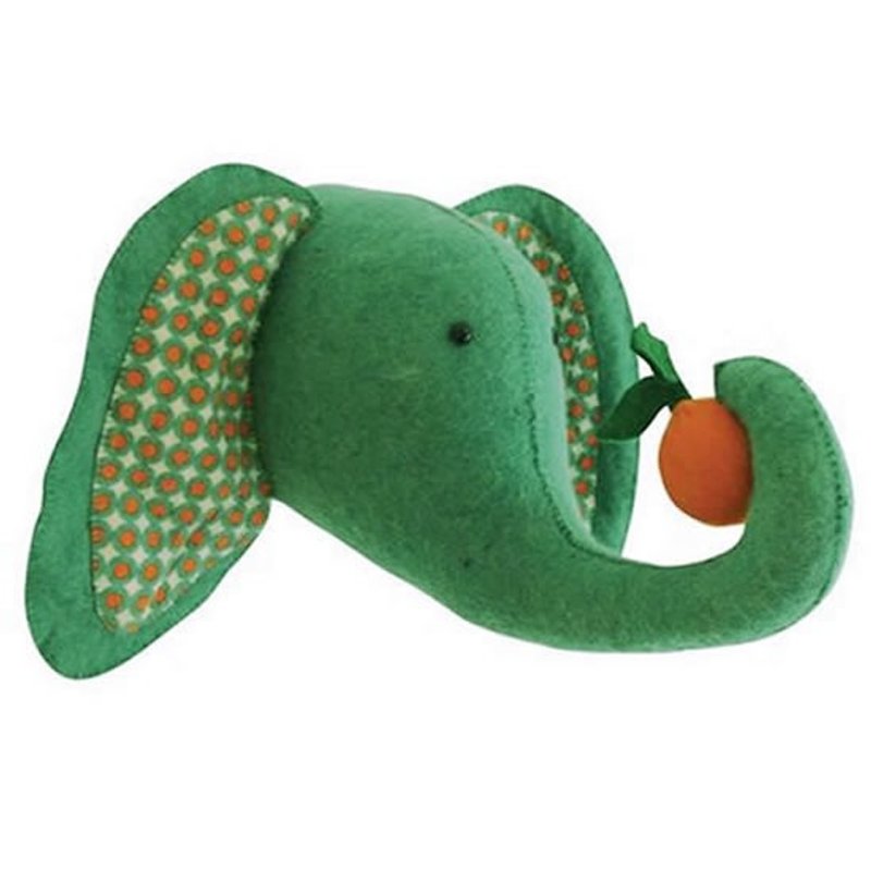 Fiona Walker英国童话风格动物头 纯手工壁饰 - 大象爱苹果 - 墙贴/壁贴 - 羊毛 绿色