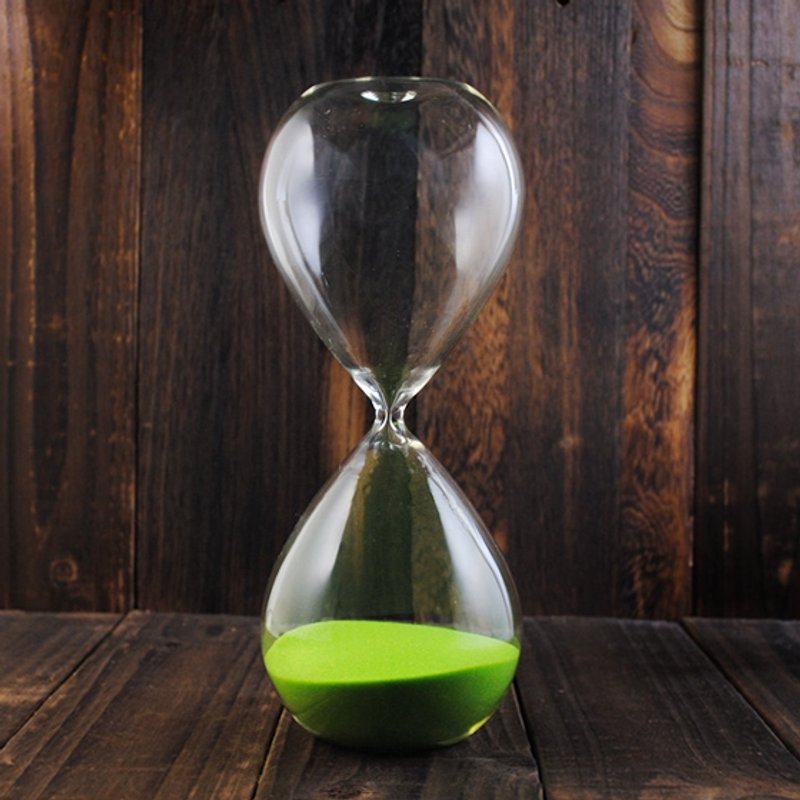 30MINS【MSA GLASS ENGRAVING】(小麦草绿色)北欧水滴沙漏 30分钟 玻璃雕刻 刻字沙漏 定制化 - 其他 - 玻璃 绿色