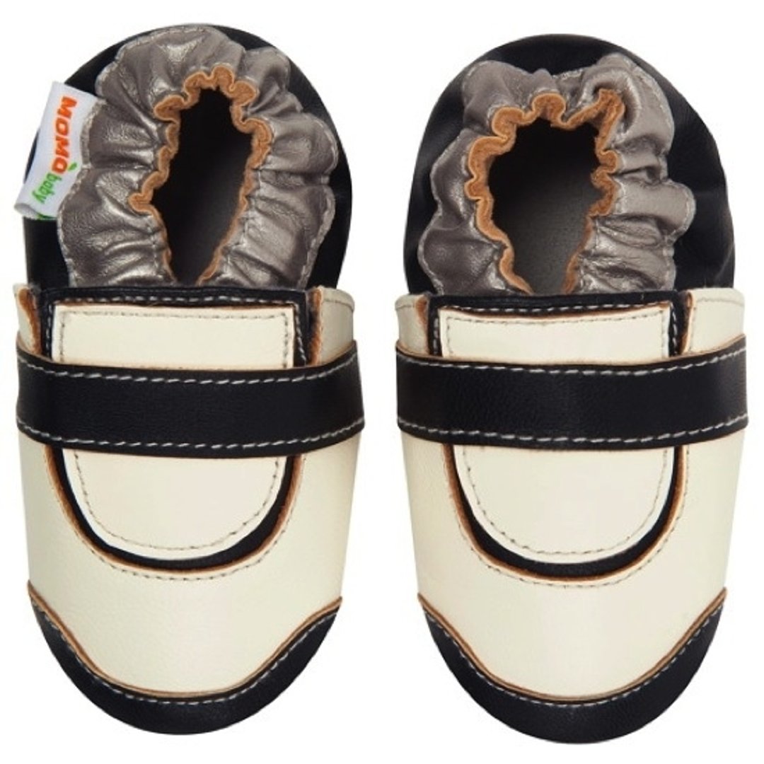 Momo Baby手工真皮学步鞋- Golf Shoes高尔夫球鞋白 - 童装鞋 - 真皮 白色