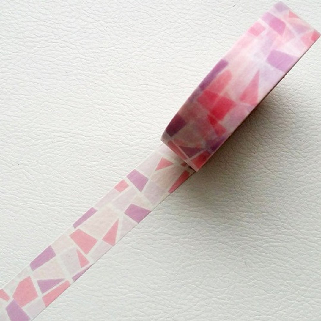 NICHIBAN Petit Joie Masking Tape 和纸胶带【几何-粉红 (PJMT-15S014)】 - 纸胶带 - 纸 粉红色