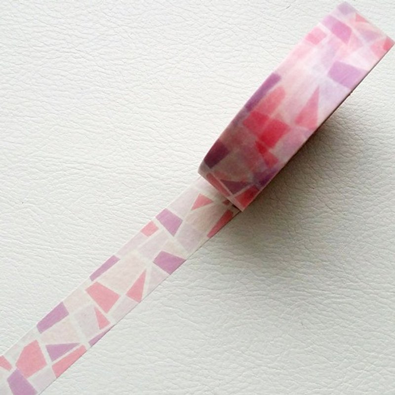 NICHIBAN Petit Joie Masking Tape 和纸胶带【几何-粉红 (PJMT-15S014)】 - 纸胶带 - 纸 粉红色