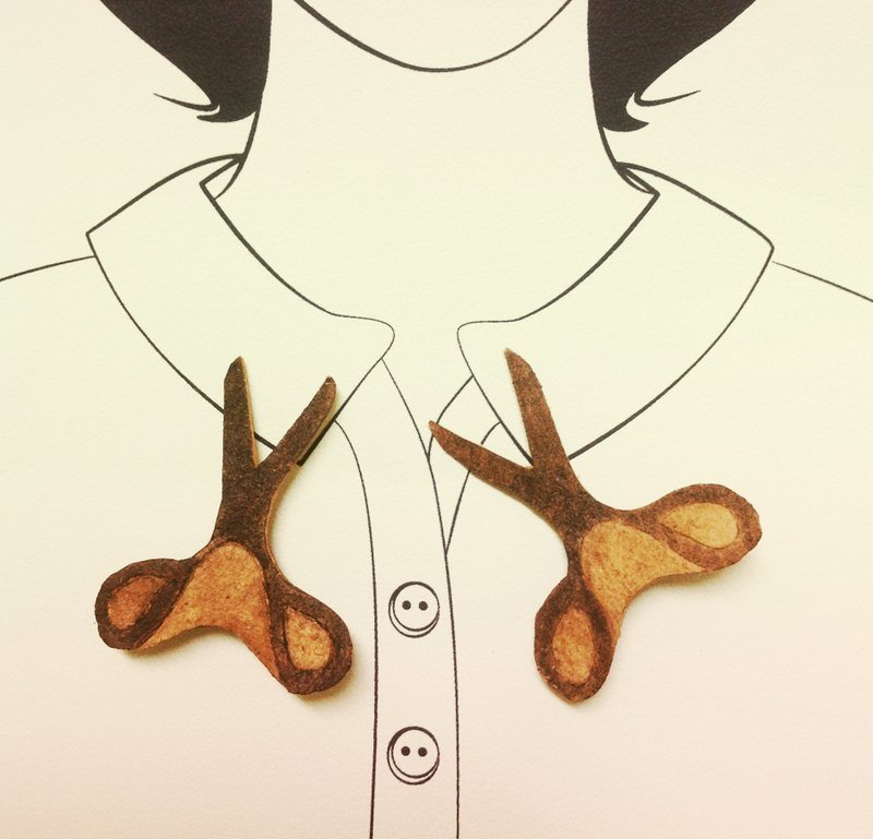 【  CUT　X　２  】胸针  胸章 手工 礼物 牛皮 皮革 礼物  - 胸针 - 真皮 