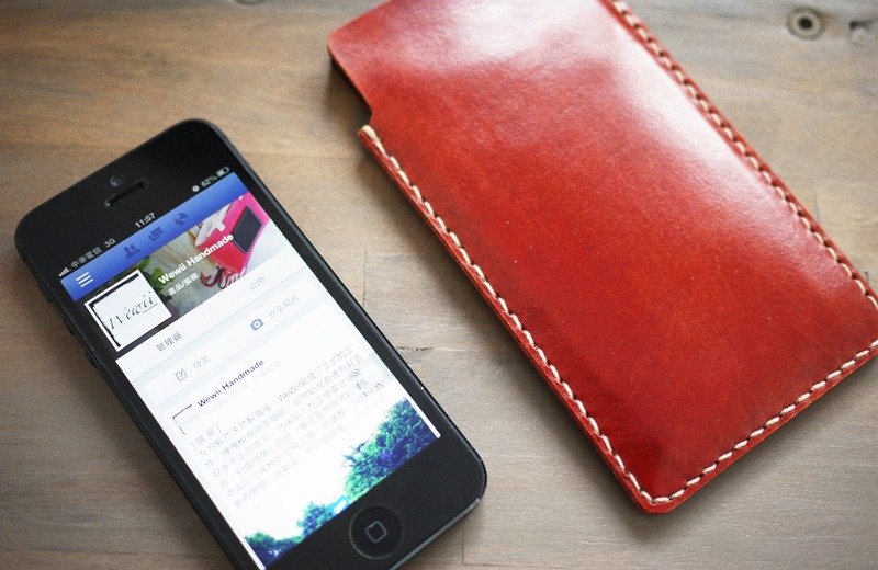 真皮手作 - iphone7手机 皮套 可免费打印名字 订制尺寸 [质感首选] 咖啡色 - 其他 - 真皮 