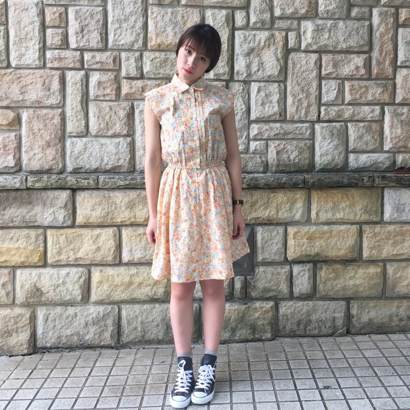 古着洋装_/ 小雏菊 / 印花 / 棉料 - 洋装/连衣裙 - 棉．麻 多色